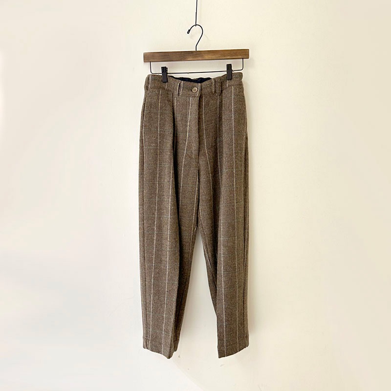 ティグルブロカンテ ヘリンボンチェックウール コモドスラックス