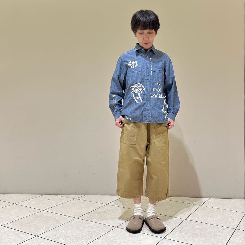 再入荷　ティグルブロカンテ kakei boys刺繍 レギュラーワークシャツ unisex indigo