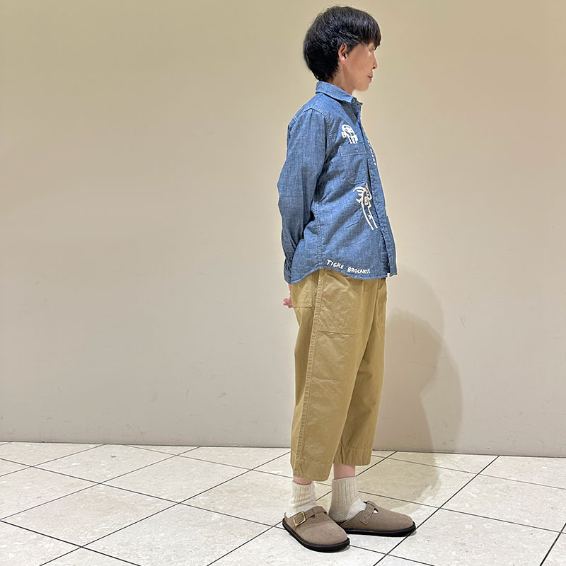 再入荷　ティグルブロカンテ kakei boys刺繍 レギュラーワークシャツ unisex indigo