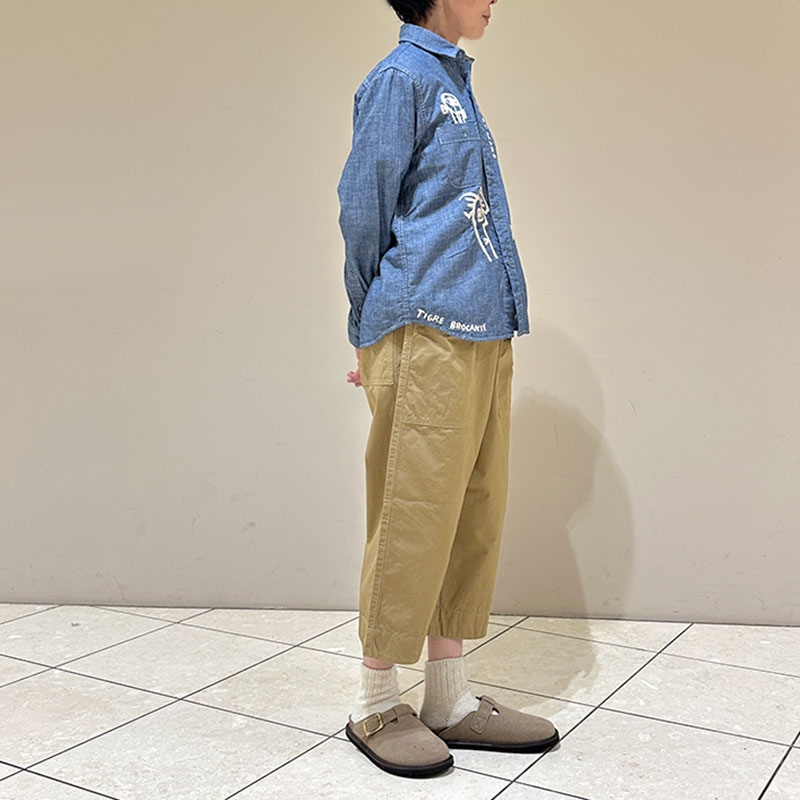 再入荷　ティグルブロカンテ kakei boys刺繍 レギュラーワークシャツ unisex indigo