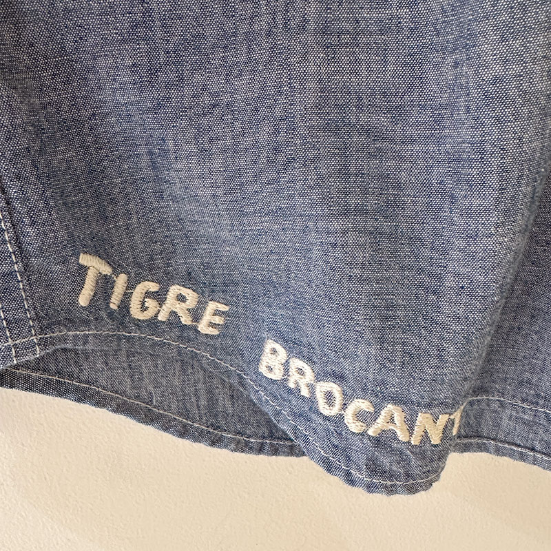 再入荷　ティグルブロカンテ kakei boys刺繍 レギュラーワークシャツ unisex indigo