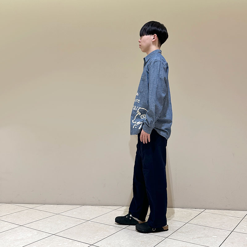 再入荷　ティグルブロカンテ kakei boys刺繍 レギュラーワークシャツ unisex indigo