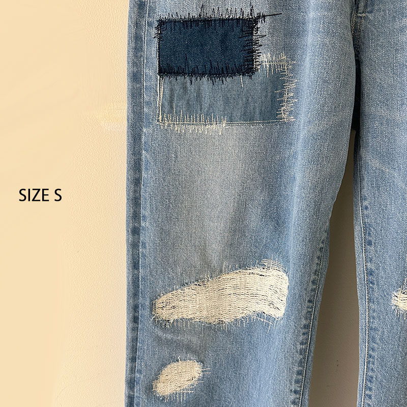 ティグルブロカンテ 12.75ozDenim Big5Pocketパンツ unisex Hand Damage