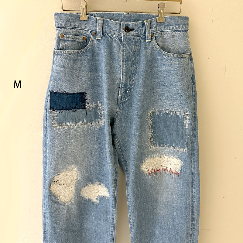 ティグルブロカンテ 12.75ozDenim Big5Pocketパンツ unisex Hand Damage