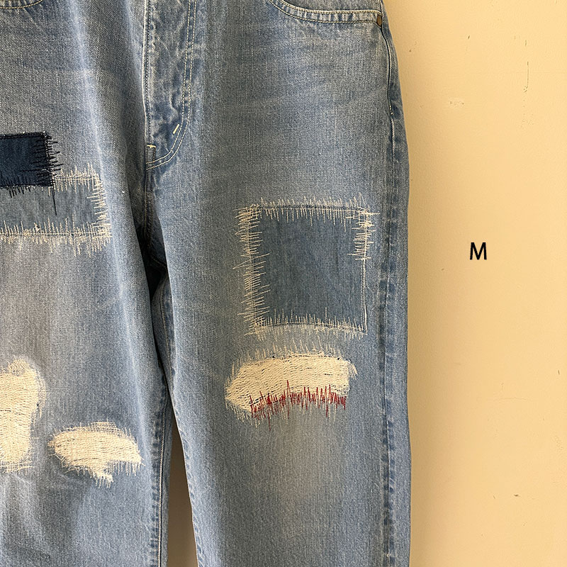 ティグルブロカンテ 12.75ozDenim Big5Pocketパンツ unisex Hand Damage