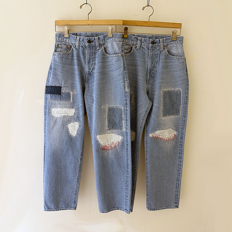 ティグルブロカンテ 12.75ozDenim Big5Pocketパンツ unisex Hand Damage