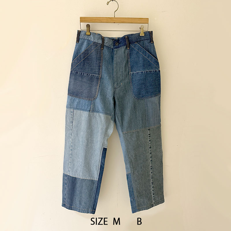 ティグルブロカンテ デニムMIX ベイカーパンツ unisex Indigo