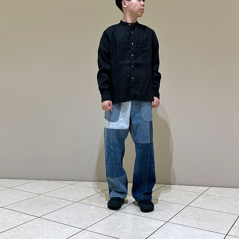 ティグルブロカンテ デニムMIX ベイカーパンツ unisex Indigo