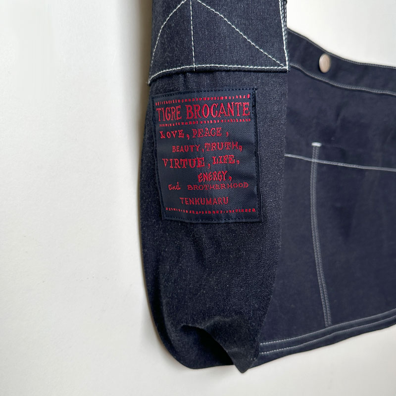 ティグルブロカンテ 10.5ozフラットデニム メッセンジャーバッグ Indigo