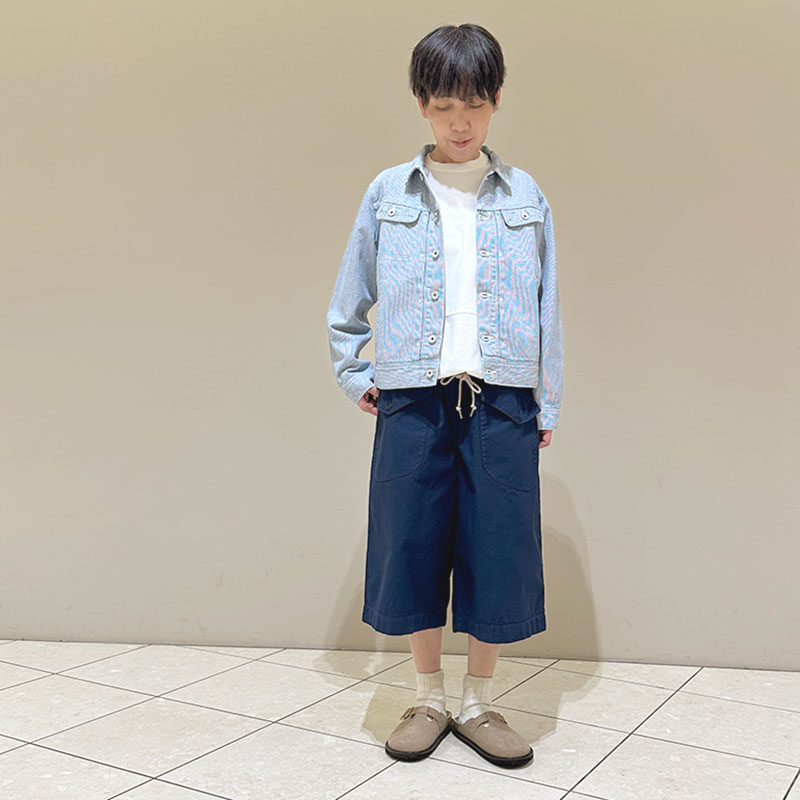 ティグルブロカンテ バックサテン カーゴキュロットパンツ