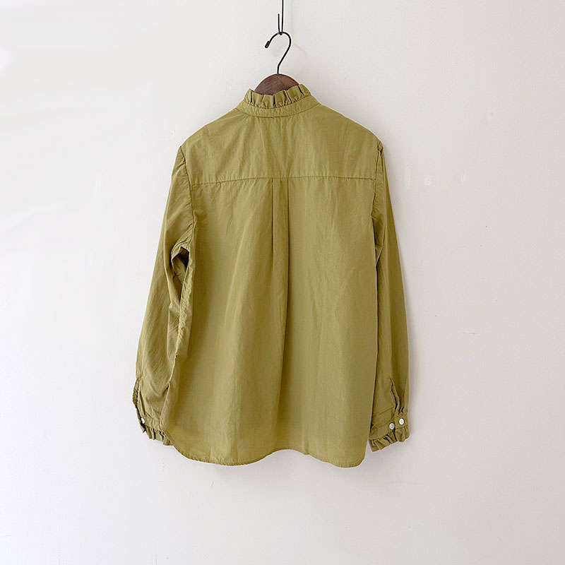 ティグルブロカンテ 100/-ﾌﾞﾛｰﾄﾞ lilフリル L/Sシャツ | TIGRE