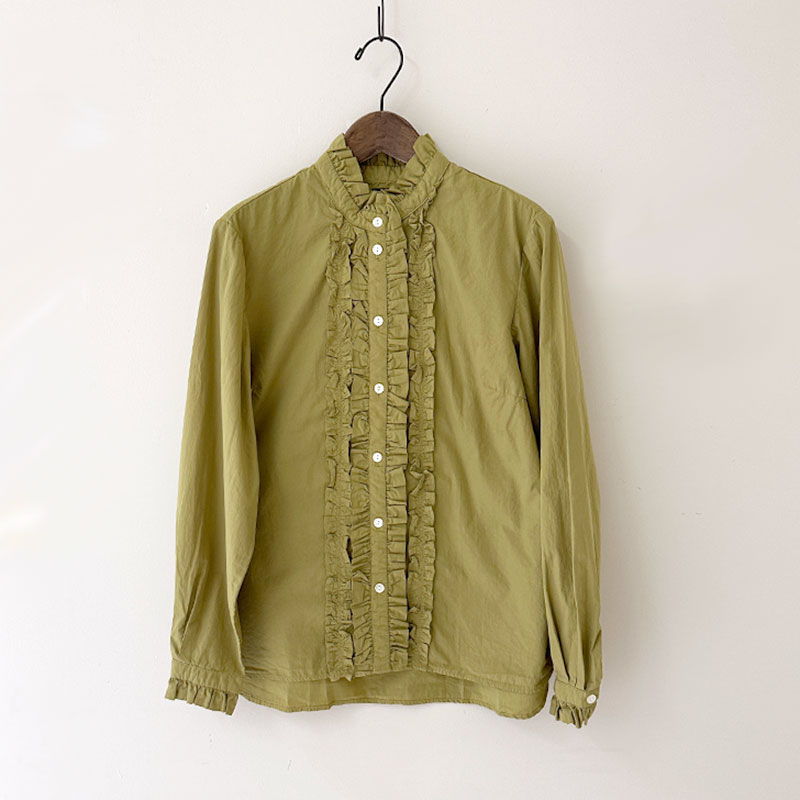 ティグルブロカンテ 100/-ﾌﾞﾛｰﾄﾞ lilフリル L/Sシャツ | TIGRE