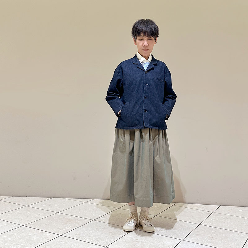 ティグルブロカンテ C/P玉虫ギャバ フィセルロングスカート