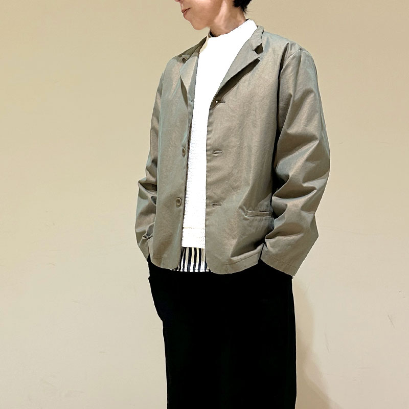 ティグルブロカンテ C/P玉虫ギャバ ショートラペルジャケット