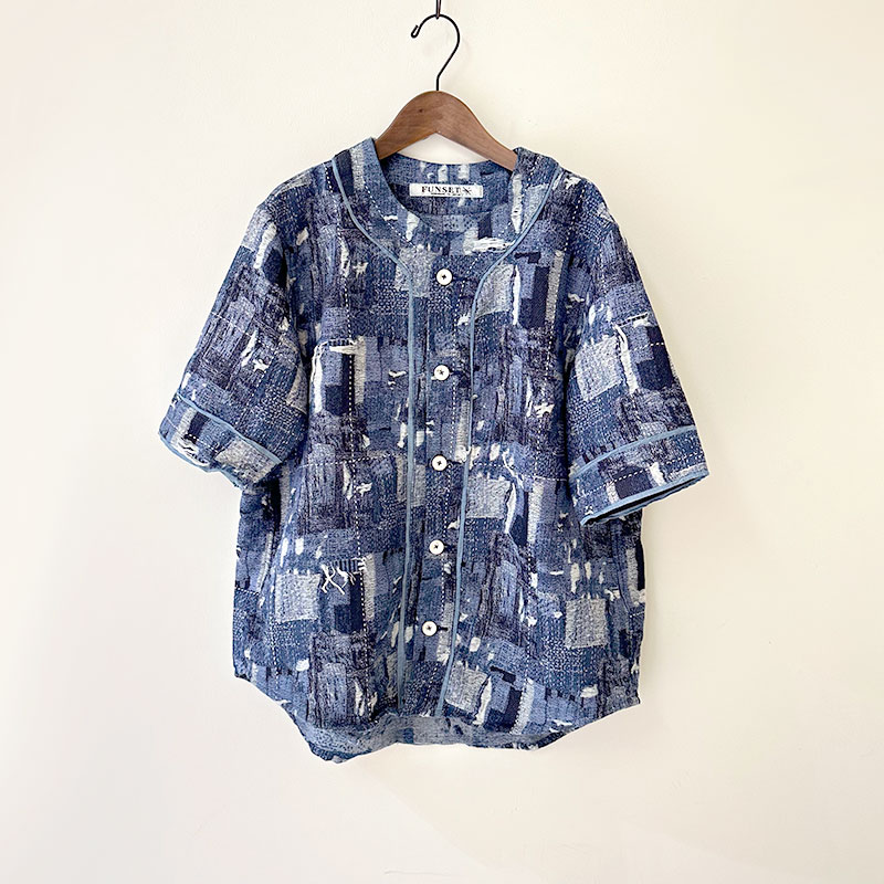 FUNSET OF ART ファンセットオブアート INDジャガードBOROベースボールシャツ