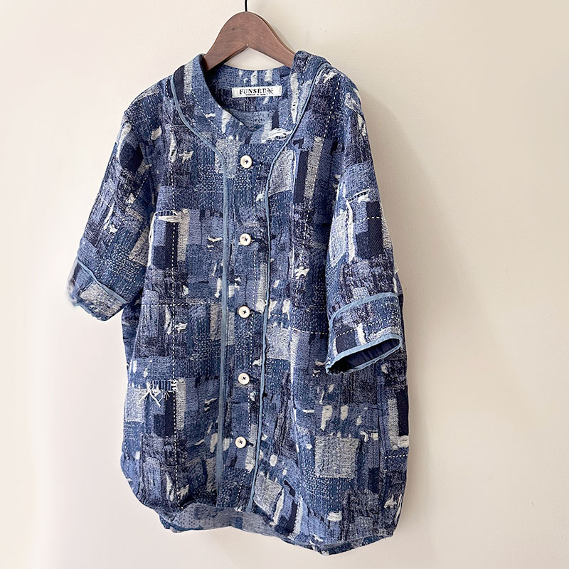 FUNSET OF ART ファンセットオブアート INDジャガードBOROベースボールシャツ