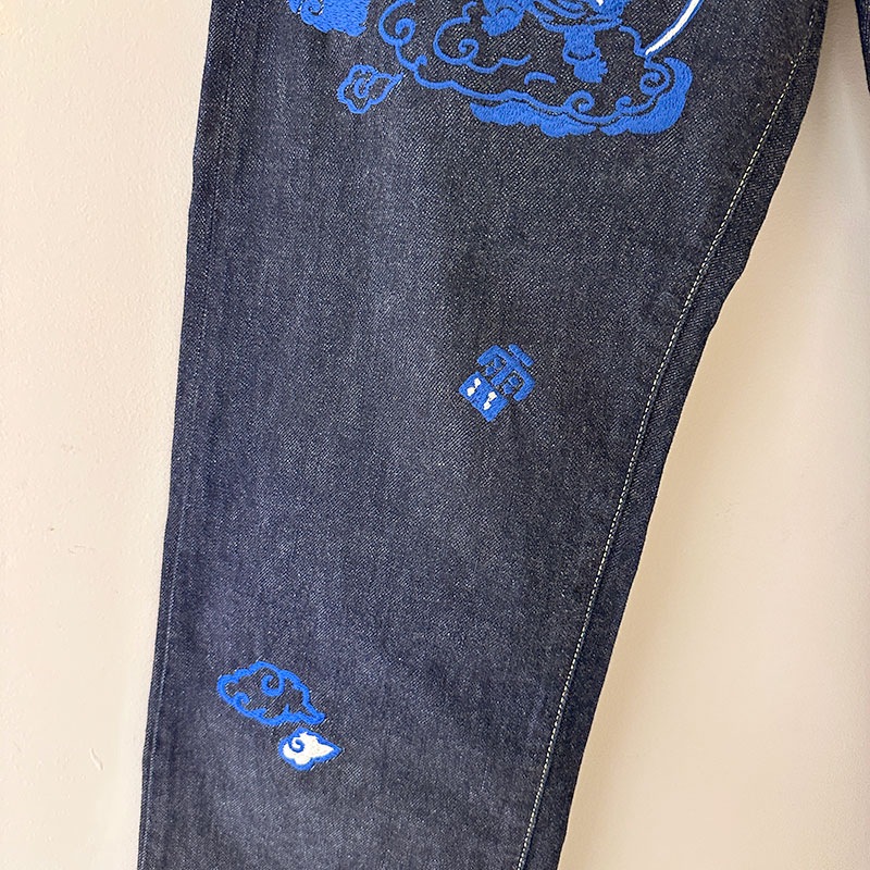 ティグルブロカンテ 風神雷神naugty 5ポケットパンツ unisex indigo