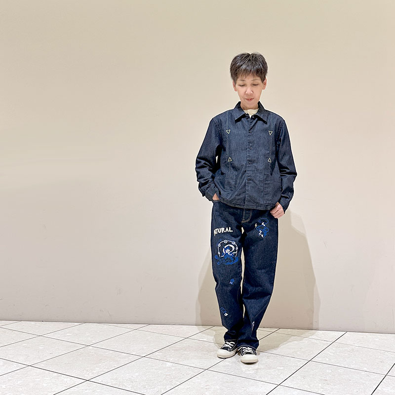 ティグルブロカンテ 風神雷神naugty 5ポケットパンツ unisex indigo