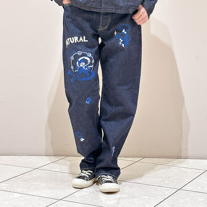 ティグルブロカンテ 風神雷神naugty 5ポケットパンツ unisex indigo