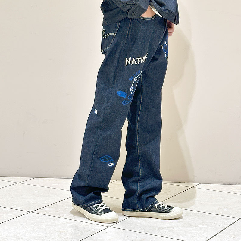 ティグルブロカンテ 風神雷神naugty 5ポケットパンツ unisex indigo