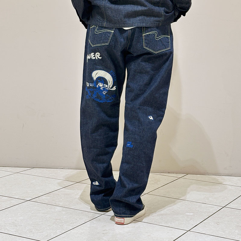 ティグルブロカンテ 風神雷神naugty 5ポケットパンツ unisex indigo