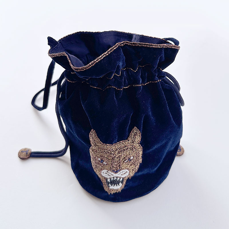 ティグルブロカンテ Tigre刺繍巾着バッグ