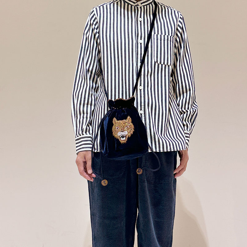 ティグルブロカンテ Tigre刺繍巾着バッグ