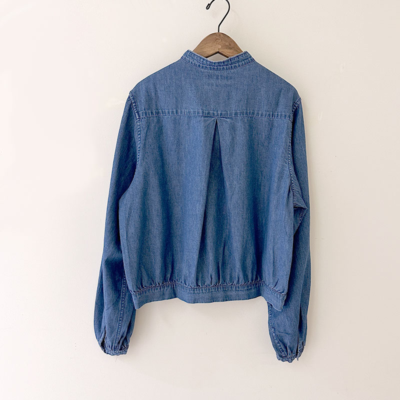 ティグルブロカンテ 6ozDenim スタンドギャザーブラウス Fade