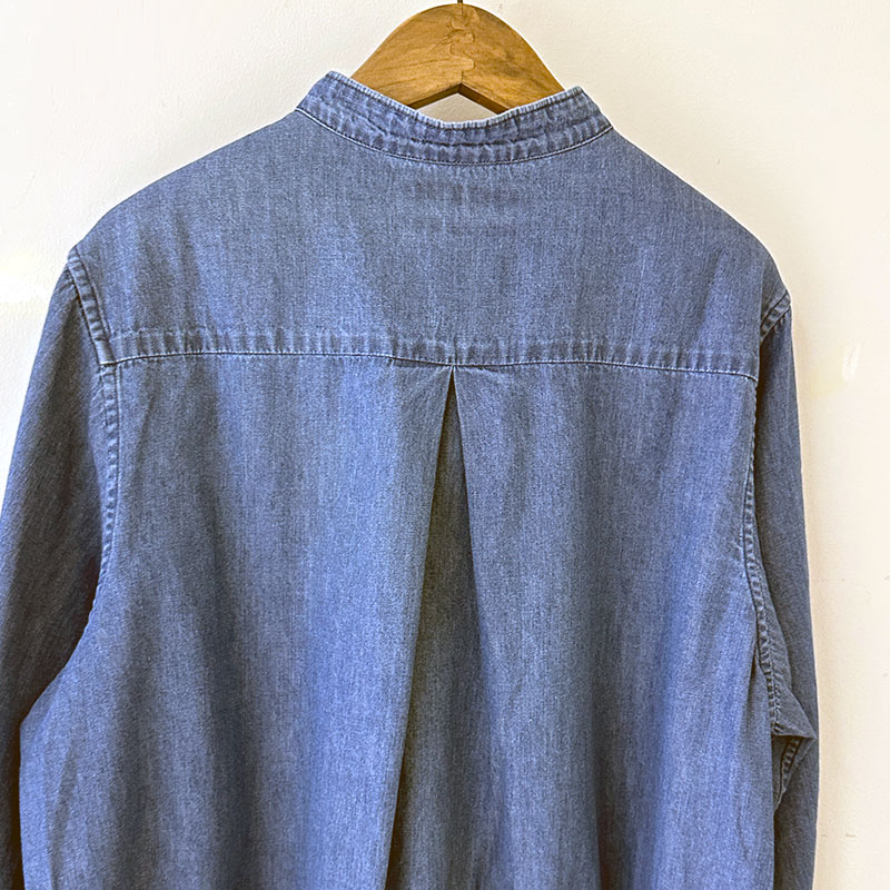 ティグルブロカンテ 6ozDenim スタンドギャザーブラウス Fade