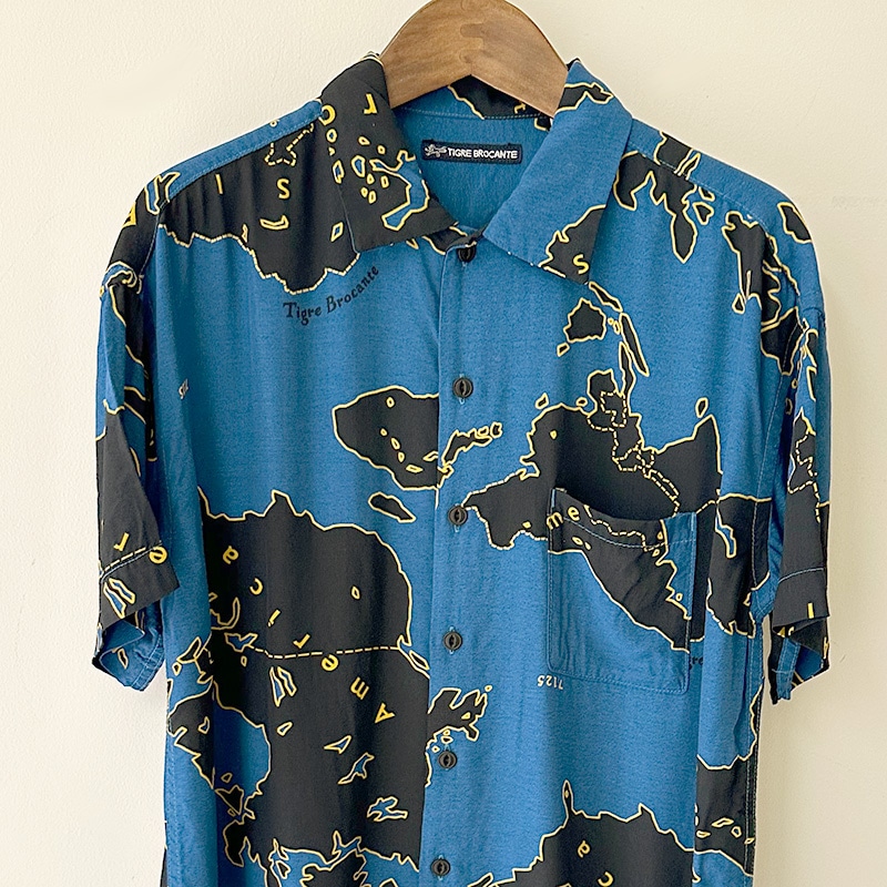 ティグルブロカンテ アーミーマップレーヨン ベニスビーチS/S シャツ unisex