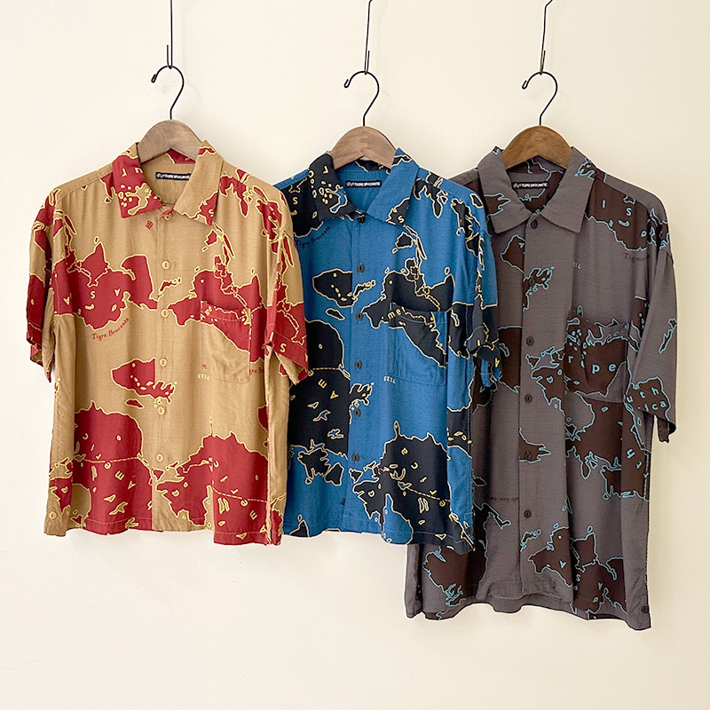 ティグルブロカンテ アーミーマップレーヨン ベニスビーチS/S シャツ unisex