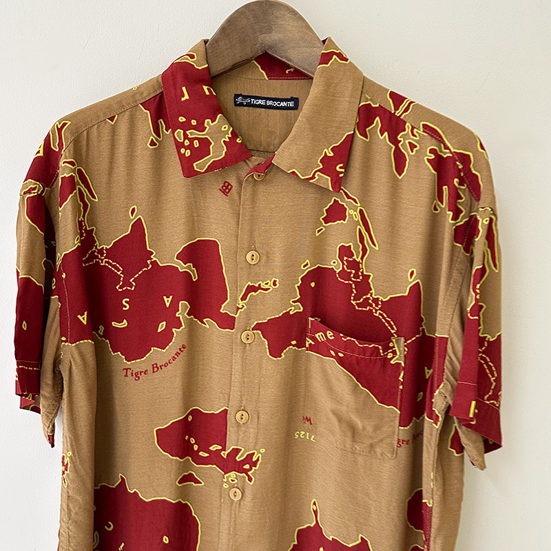 ティグルブロカンテ アーミーマップレーヨン ベニスビーチS/S シャツ unisex