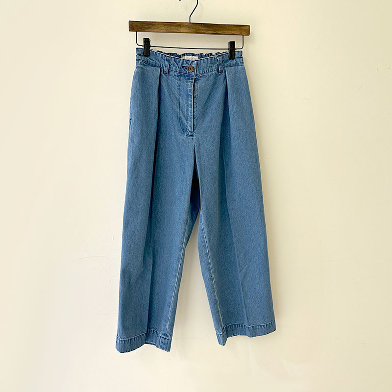 ティグルブロカンテ 10.5ozフラットデニム コモド9分丈スラックス Fede