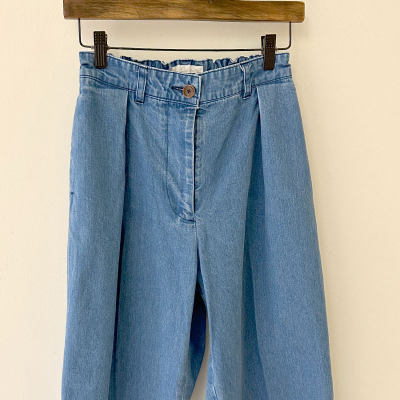 ティグルブロカンテ 10.5ozフラットデニム コモド9分丈スラックス Fede