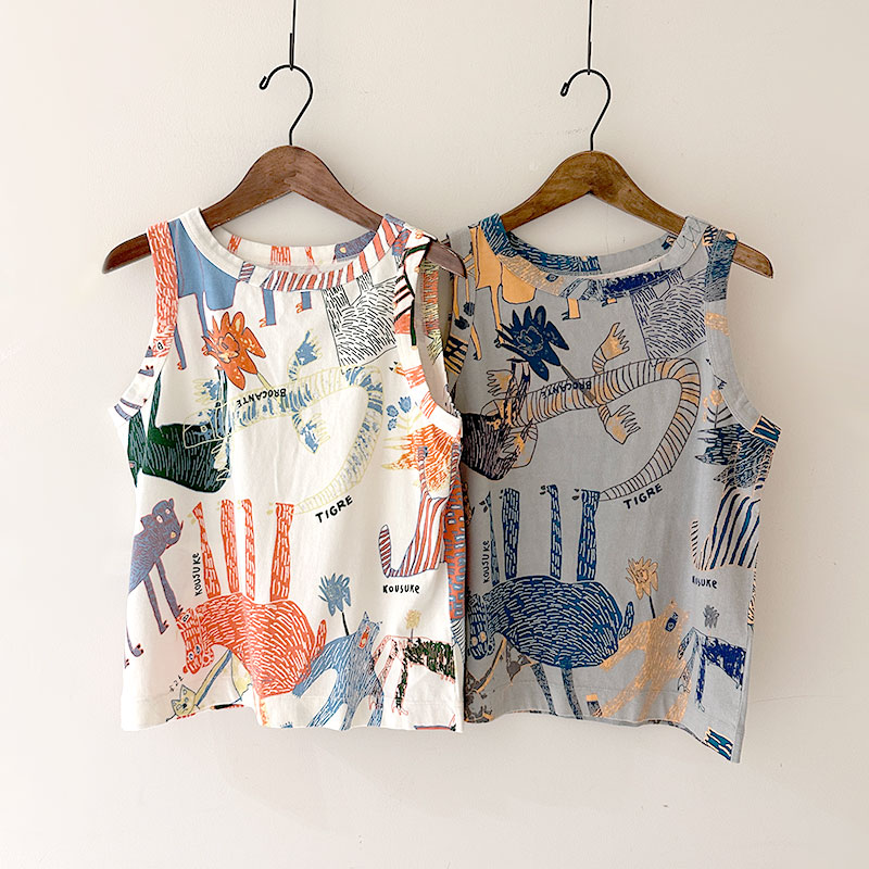 ティグルブロカンテ  Lively animals天竺 Ladies タンクトップ