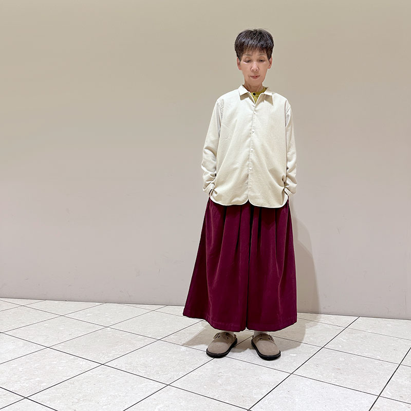 ティグルブロカンテ ビエラネルツイル スモールカラーロングシャツ unisex