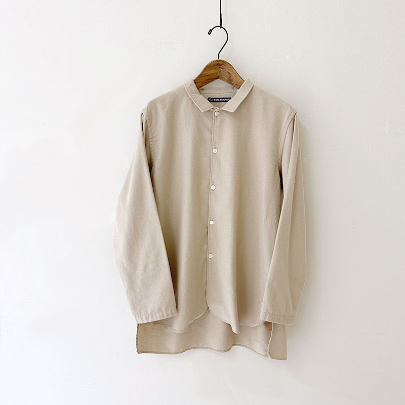 ティグルブロカンテ ビエラネルツイル スモールカラーロングシャツ unisex