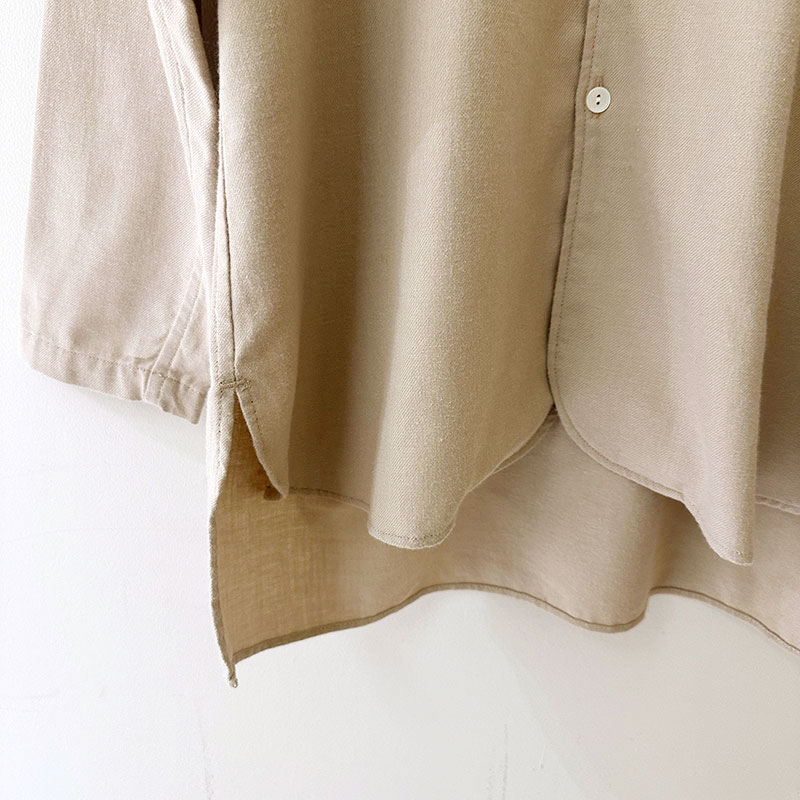 ティグルブロカンテ ビエラネルツイル スモールカラーロングシャツ unisex