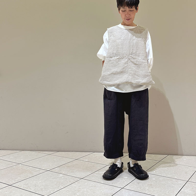 ティグルブロカンテ リネンシャンブレー ハンティングビブベスト unisex Beige