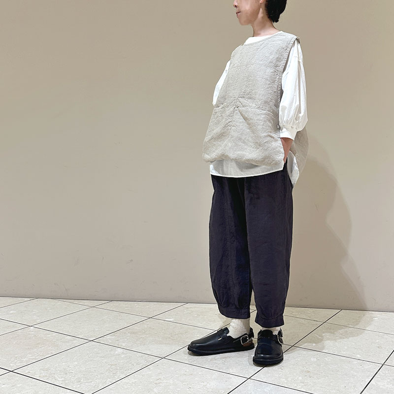 ティグルブロカンテ リネンシャンブレー ハンティングビブベスト unisex Beige