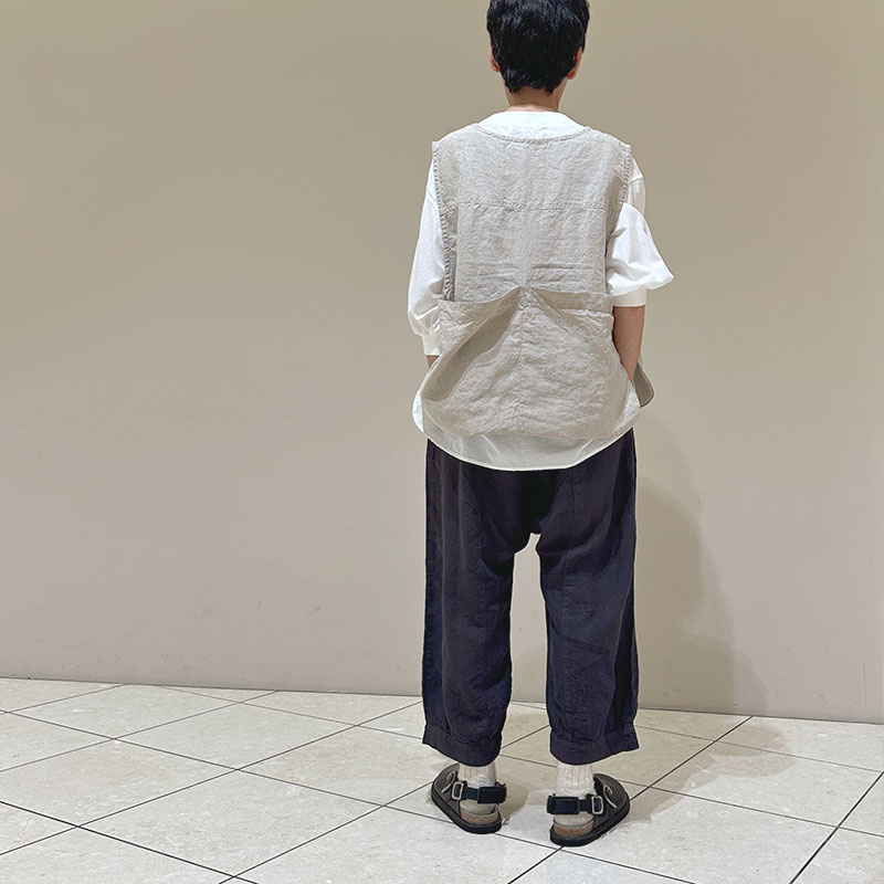 ティグルブロカンテ リネンシャンブレー ハンティングビブベスト unisex Beige