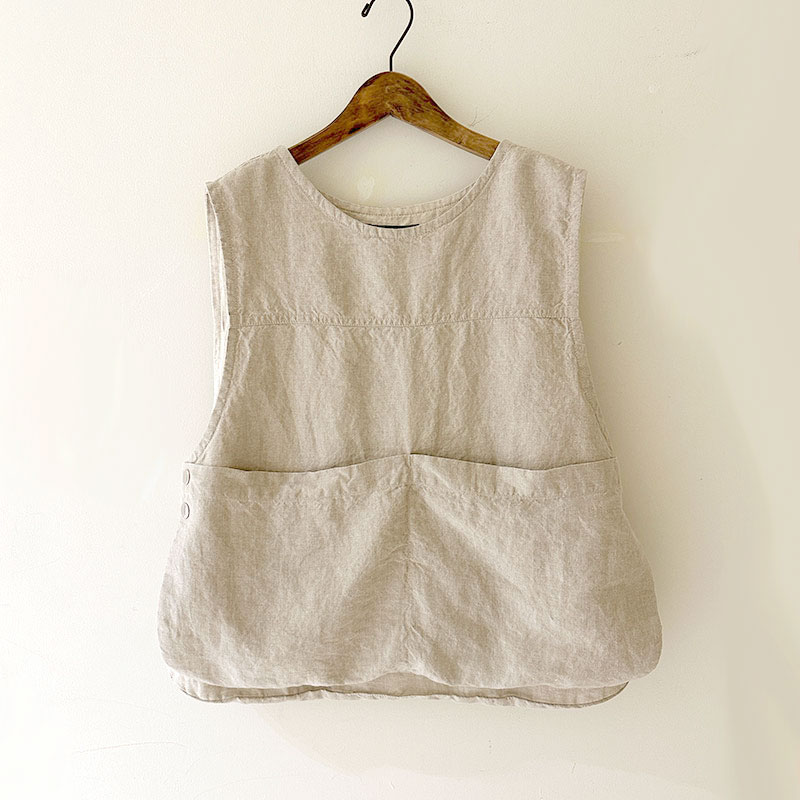 ティグルブロカンテ リネンシャンブレー ハンティングビブベスト unisex Beige