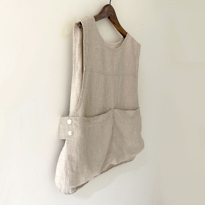 ティグルブロカンテ リネンシャンブレー ハンティングビブベスト unisex Beige
