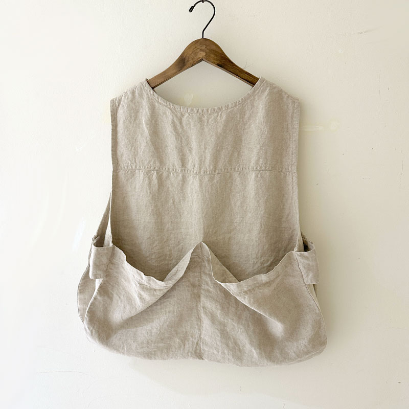 ティグルブロカンテ リネンシャンブレー ハンティングビブベスト unisex Beige