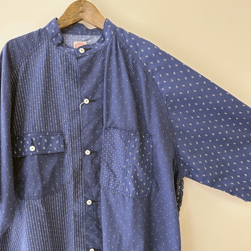 FUNSET OF ART ファンセットオブアート 小紋柄パッチワーク半袖カバーシャツ