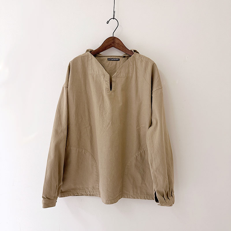 ティグルブロカンテ 9.5ozカツラギ フーディーアノラック unisex Light Beige