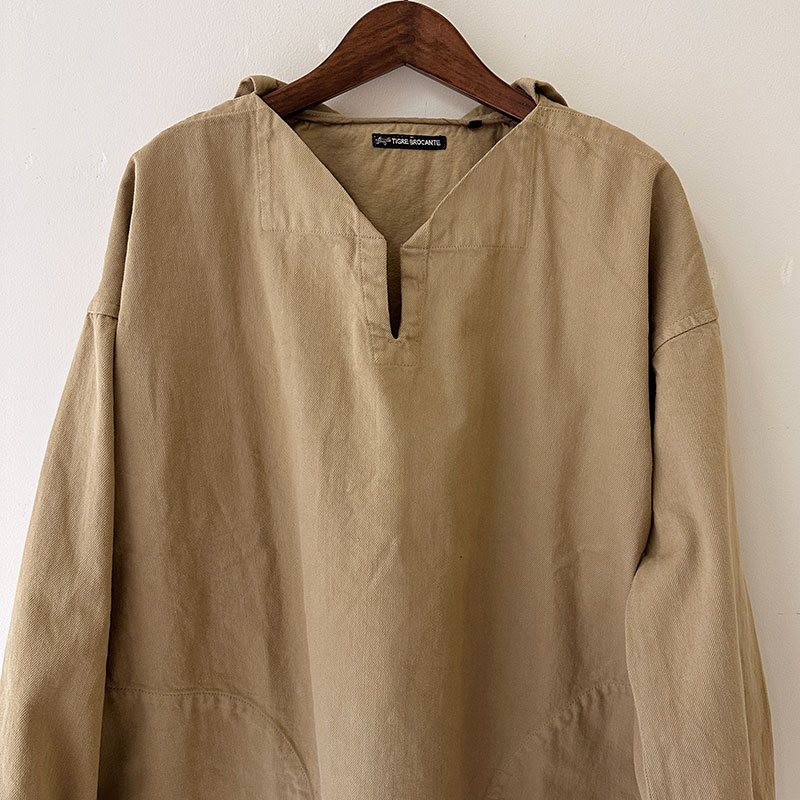 ティグルブロカンテ 9.5ozカツラギ フーディーアノラック unisex Light Beige