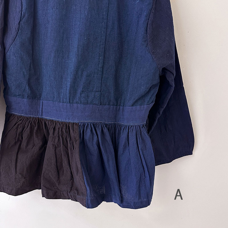 ティグルブロカンテ 藍の古布 ベルトギャザーチュニック Indigo