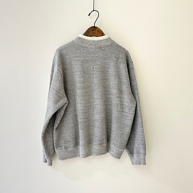 ティグルブロカンテ 杢グレー裏毛 Wモック ステッチスウェット unisex Gray