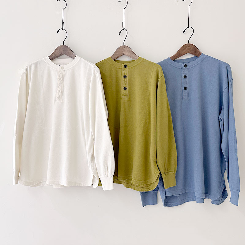 ティグルブロカンテ 梨地天竺 3シームヘンリーネックL/ST unisex